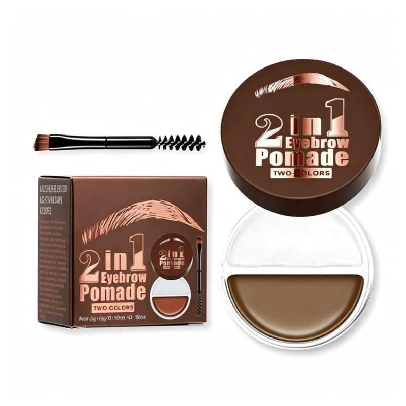 Bluemega Crema de Cejas Bicolor 2 en 1 y Gel de Cejas con Brocha