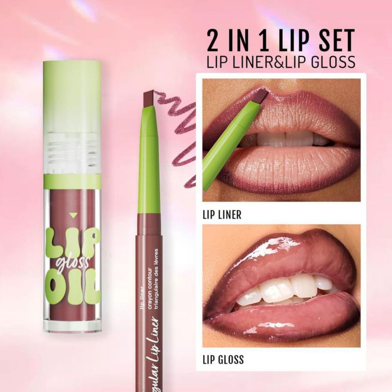 2 en 1 Perfilador de Labios y Brillo Hidratante Woakess