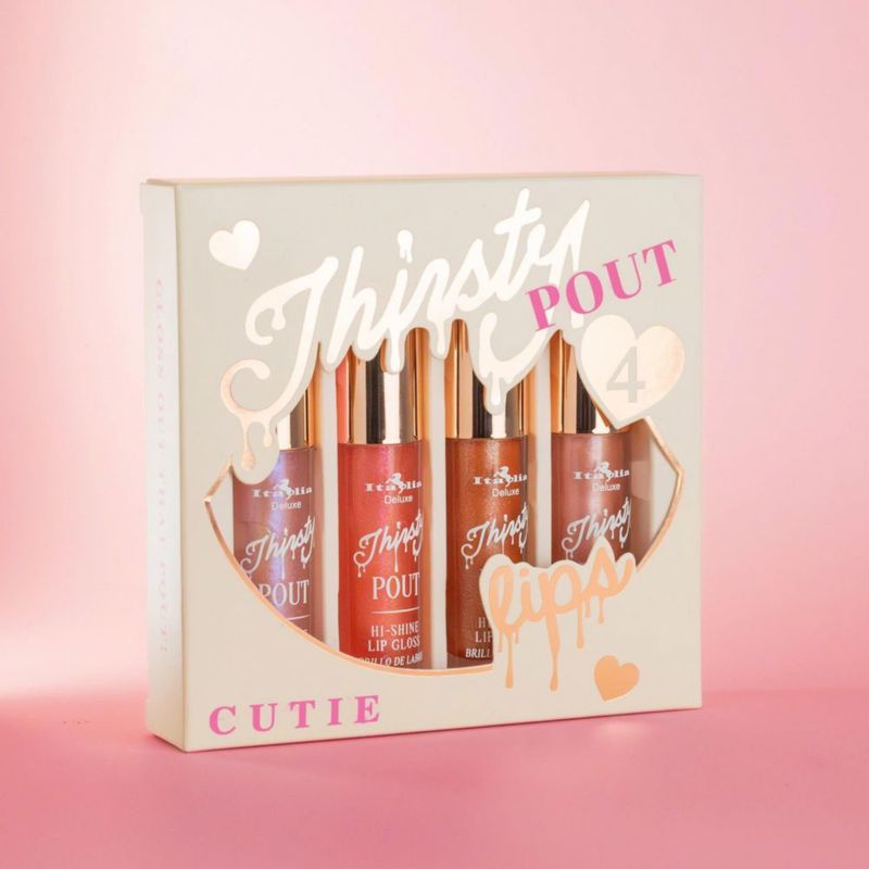 Set de 4 Labios Thirsty Pout Italia Deluxe Brillante Hidratante