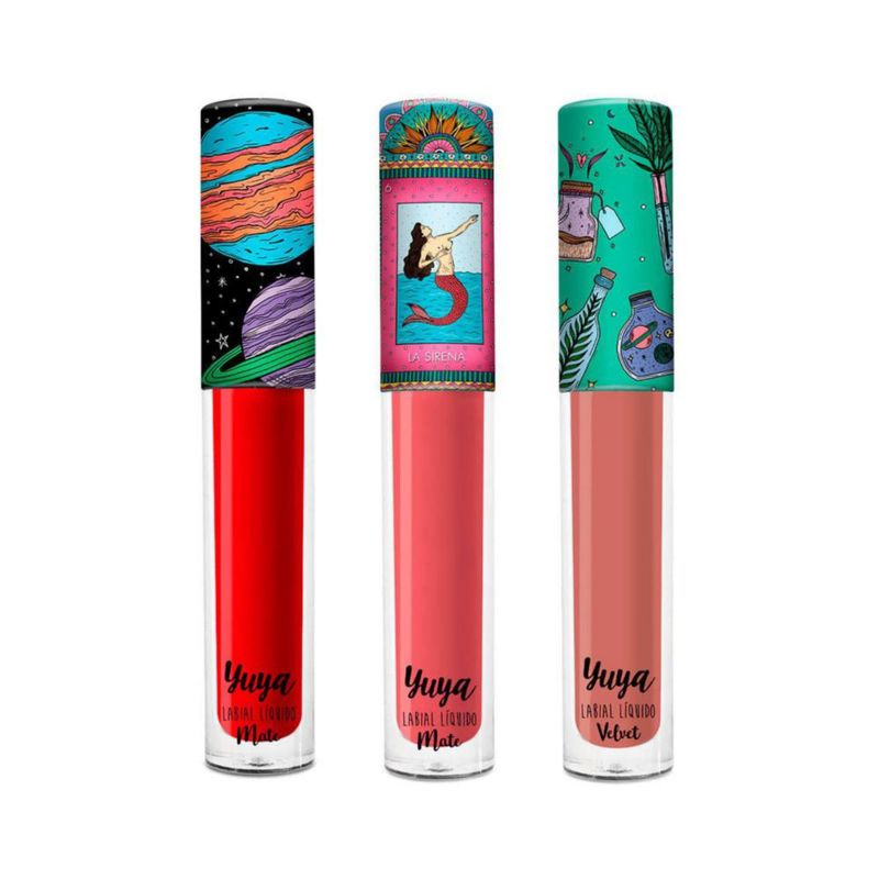 Yuya Paquete 3 Labiales Líquidos Sirena Mi Amor Te quiero Republic