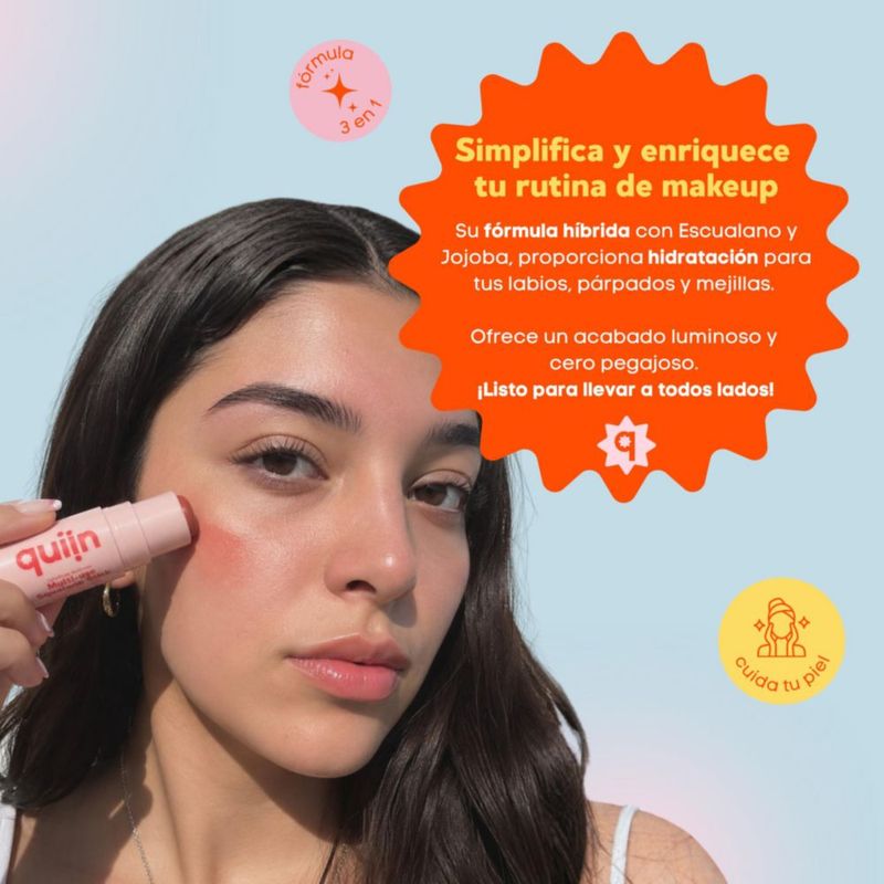 Quiin Multi use Squalane Color Stick Sunset Glow 3 en 1 Labios