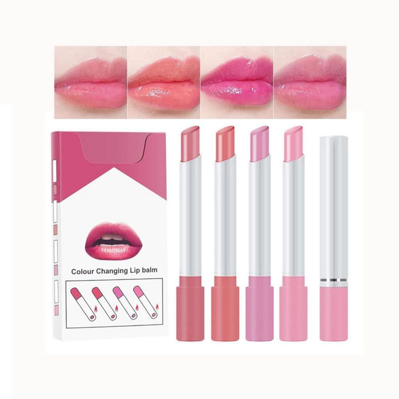 4 PCS Labiales LONEOURS Balsamo Hidratante Mate Antiadherente
