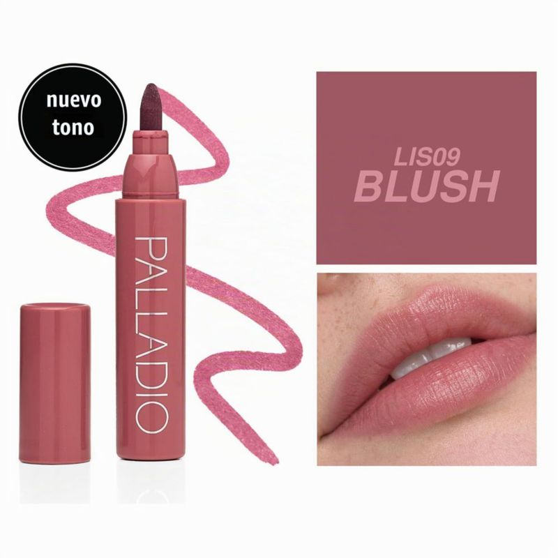Palladio Tinte para Labios Hidratante e Impermeable Color Blush Larga