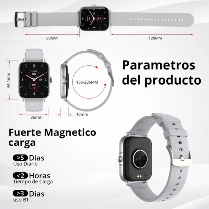 Smartwatch Reloj Inteligente Bluetooth Plateado