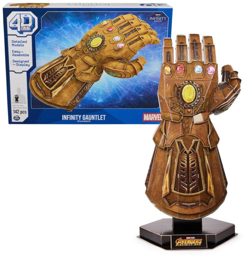 Kit de maquetas de rompecabezas 3D 4D Build Marvel Infinity Gauntlet 142 piezas