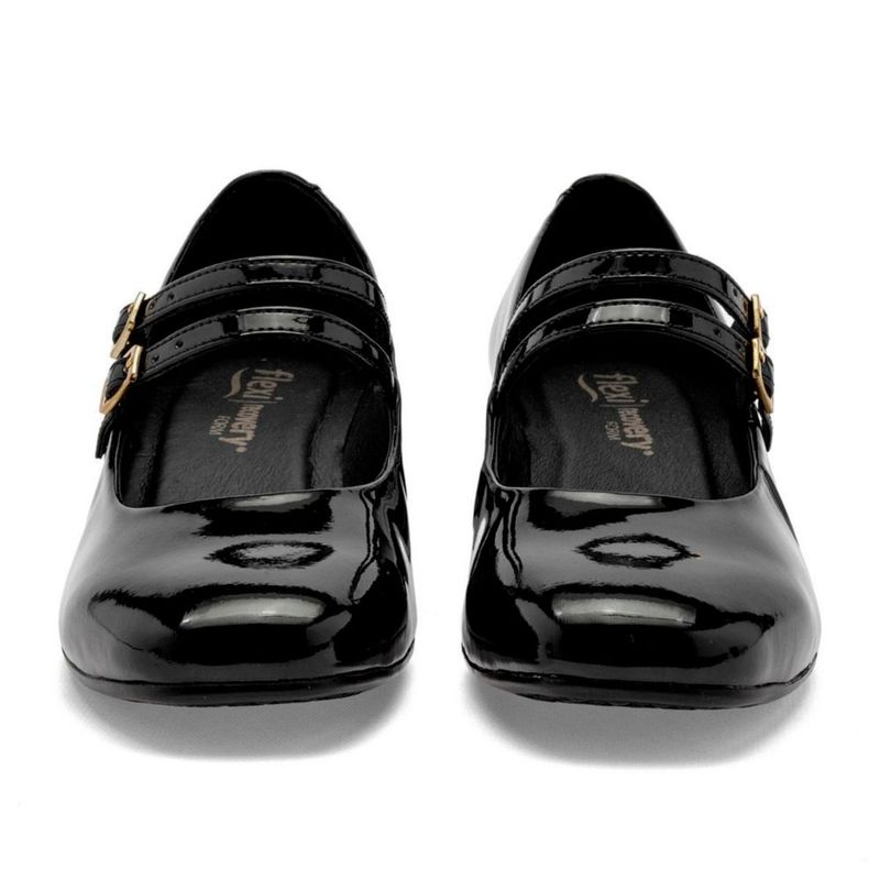 CASUAL TACON CERRADO FLEXI 143203 NEGRO CHAROL TACON 5 cm