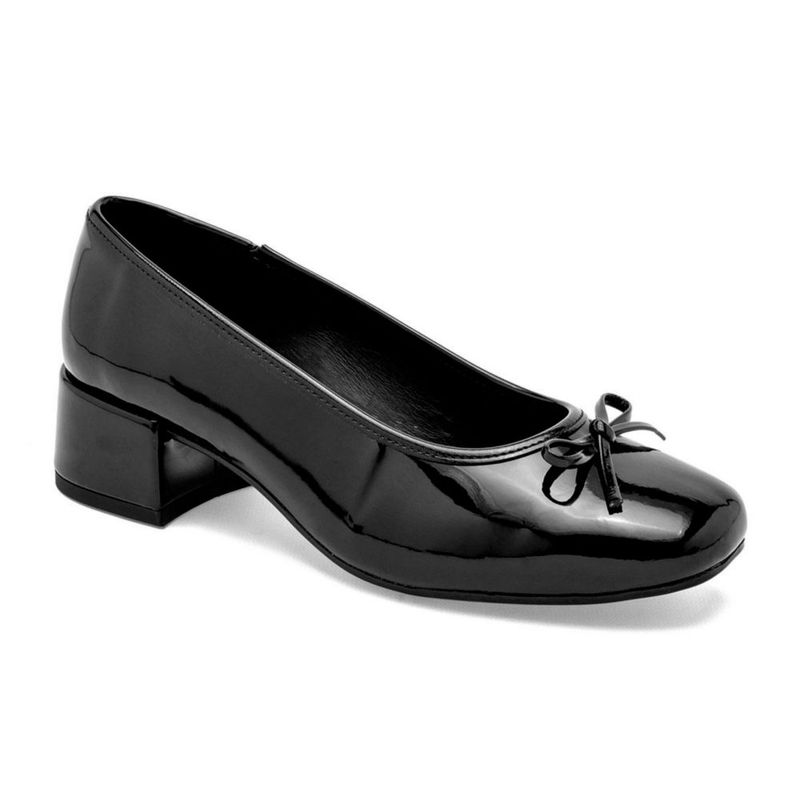 CASUAL TACON CERRADO FLEXI 143201 NEGRO CHAROL TACON 4 cm