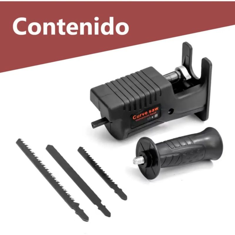 Adaptador Taladro Sierra Sable Reciproca Convertidor Cambio Negro