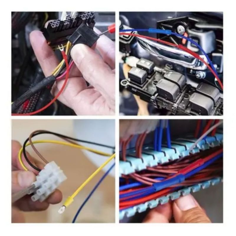 Set Terminales Conectores Crimpado Cable Alambre Eléctrico Azul con amarillo 1200 U