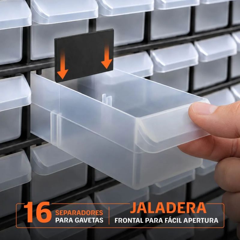 Organizador De 64 Gavetas Negro