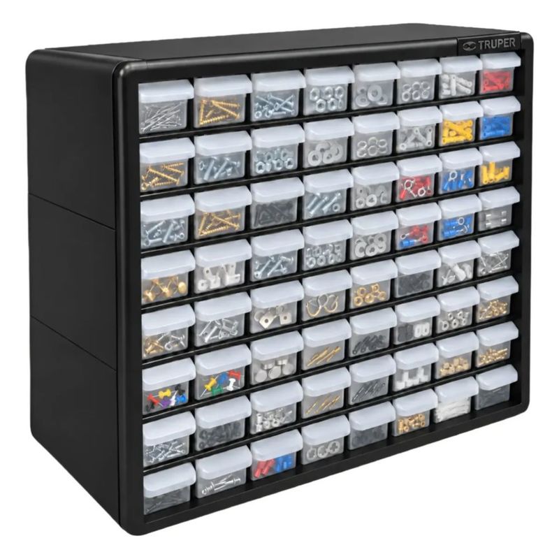 Organizador De 64 Gavetas Negro