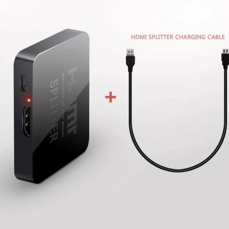 Divisor Hdmi, Amplificador 1x2 Para 2 Televisores/monitores Negro