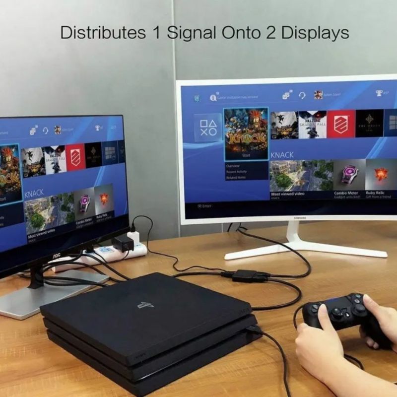 Divisor Hdmi, Amplificador 1x2 Para 2 Televisores/monitores Negro