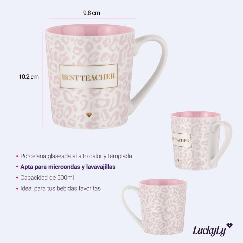 Tazas luckyly 500ml térmica frases best de animal print lory