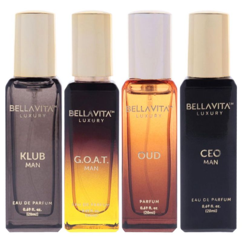 Set de regalo de perfume Bellavita Luxury para hombre con aroma afrutado de ámbar