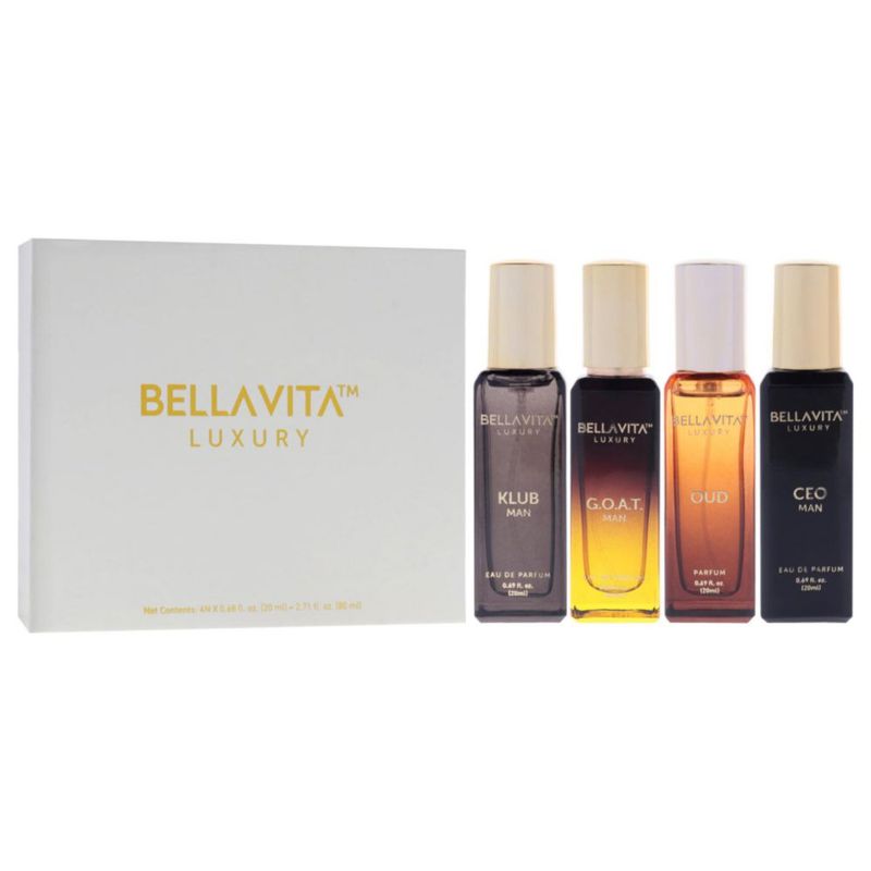 Set de regalo de perfume Bellavita Luxury para hombre con aroma afrutado de ámbar