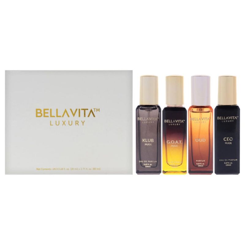Set de regalo de perfume Bellavita Luxury para hombre con aroma afrutado de ámbar