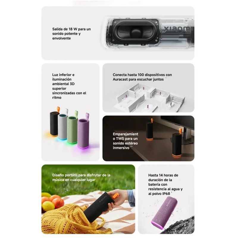 Bocina Xiaomi Sound Play 18W Bluetooth 6.0 IP68 Negra