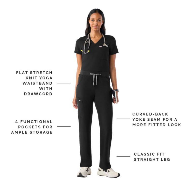 PANTALONES FIGS Kade Cargo Negro L‑Petite