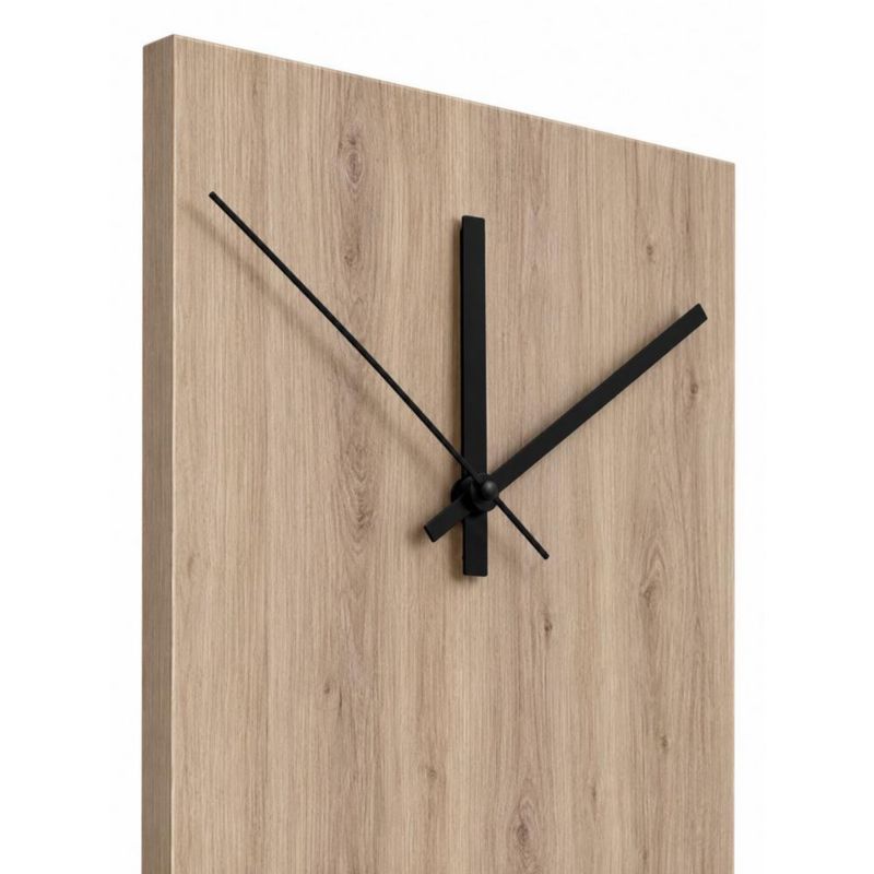 Reloj Perchero De Pared Moderno Repisa Y Ganchos Multiuso Roble