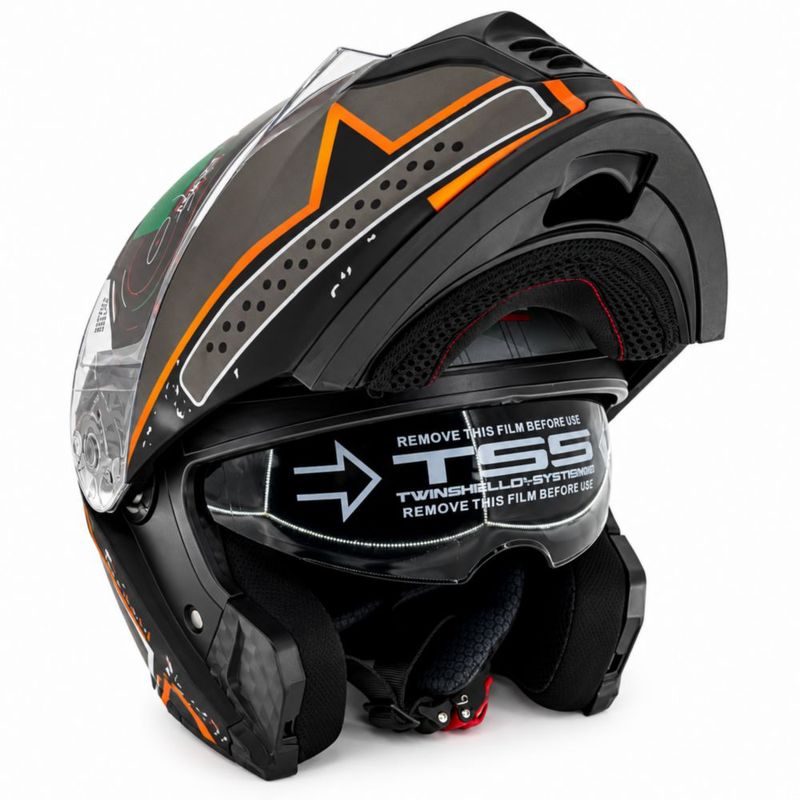 TK 19-4 Kingmoto Casco Abatible para Motociclista Acabado Gris Mate