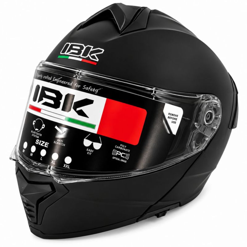 TK 19-13 Kingmoto Casco Abatible para Motociclista en Color Negro Mate