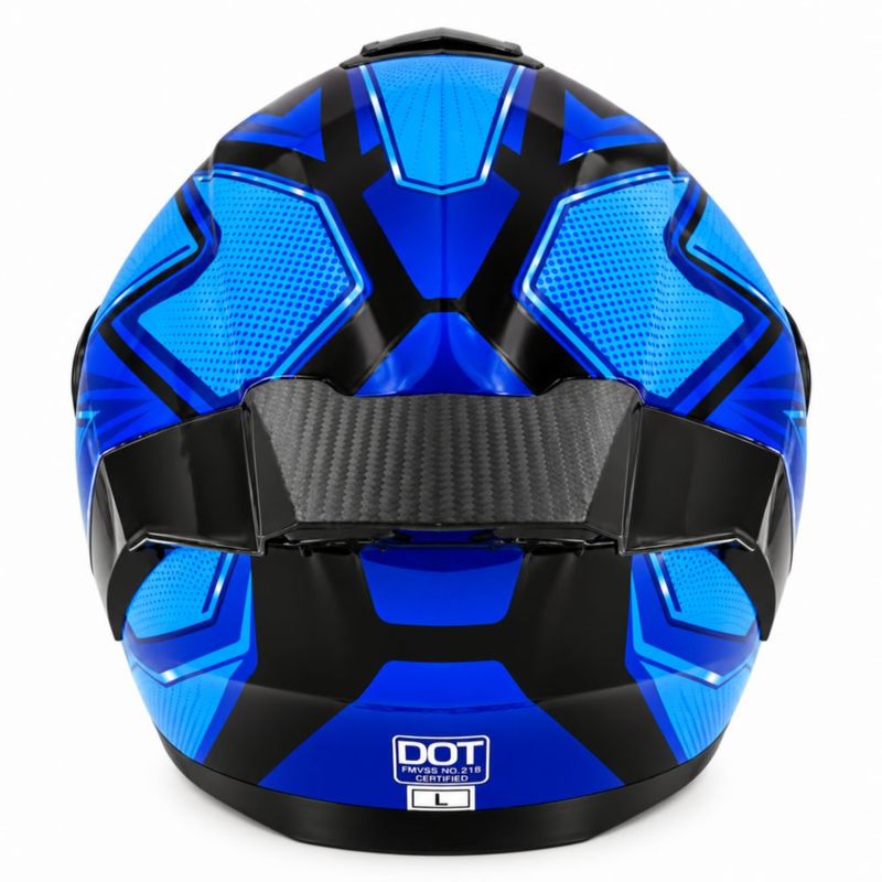 TK 27-3 Kingmoto Casco Abatible para Motociclista en Color Azul Brillante