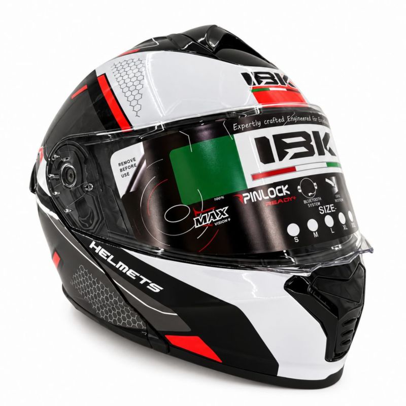 TK 19-1 Kingmoto Casco Abatible Unisex para Motociclista con Visera Brillante