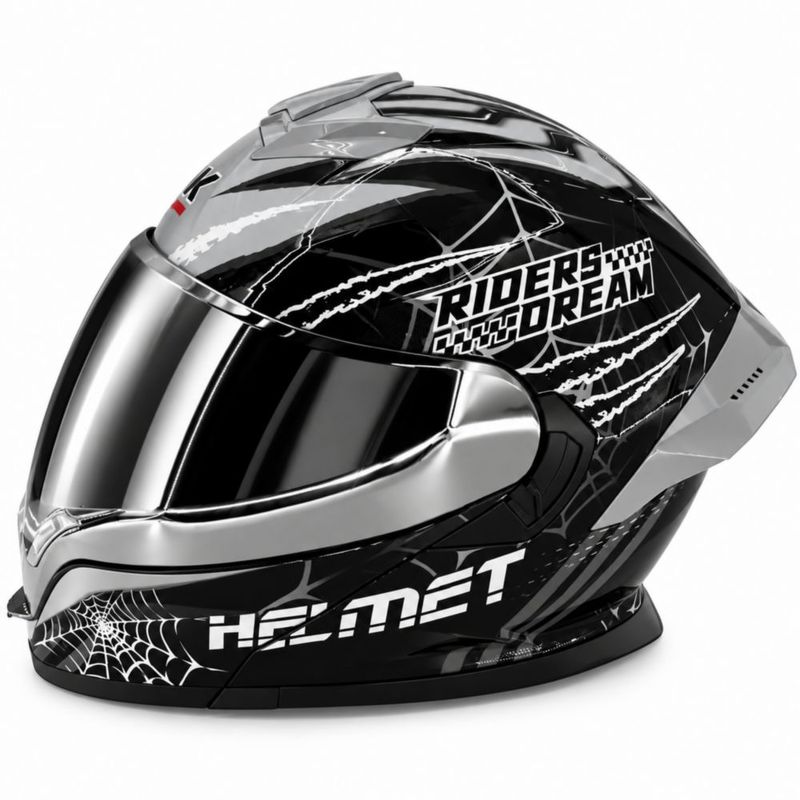 TK 32-4 Kingmoto Casco para motociclista con mica polarizada abatible Mate