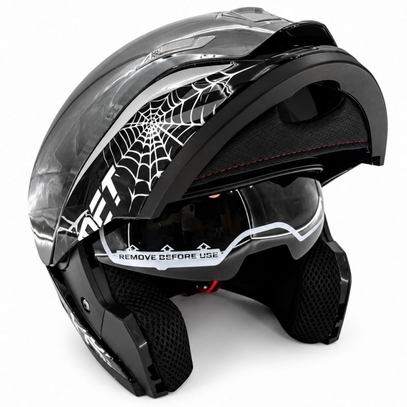 TK 32-4 Kingmoto Casco para motociclista con mica polarizada abatible Mate