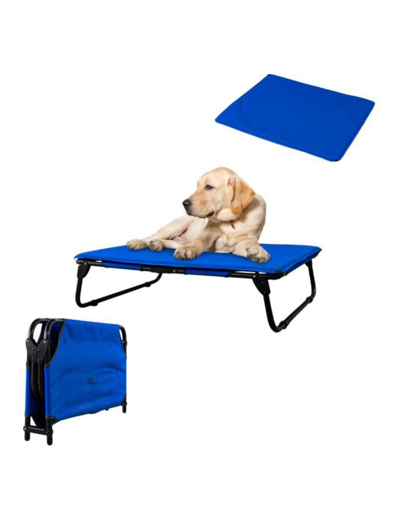 KIT Catre/Cama + Colchoneta Pegaso para Mascotas grande. Modelo KIT KM-GD Azul Rey