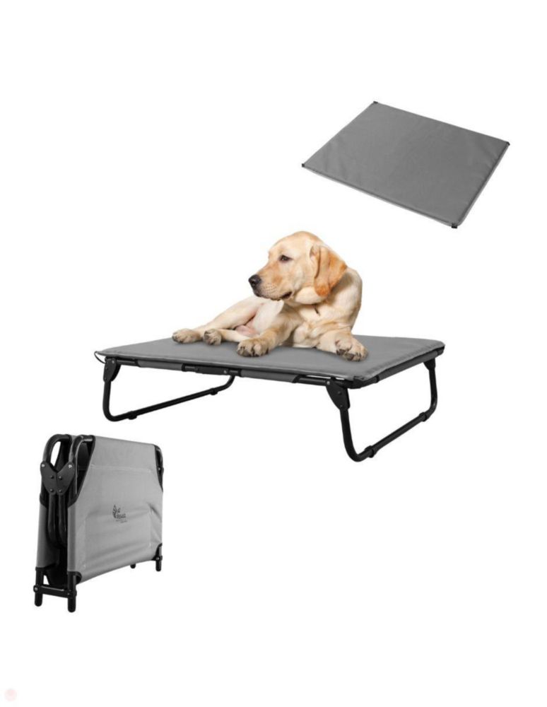 KIT Catre/Cama + Colchoneta Pegaso para Mascotas Grande. Modelo KIT KM-GD Gris.
