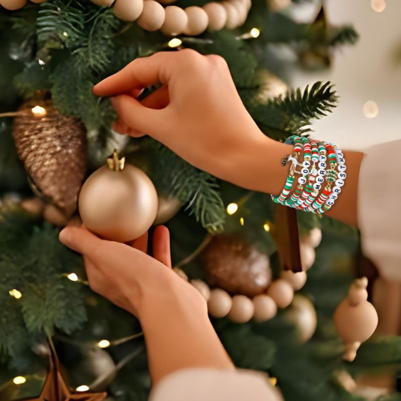 Pulseras Artlunar Pack de 6 estilo dulce navideño