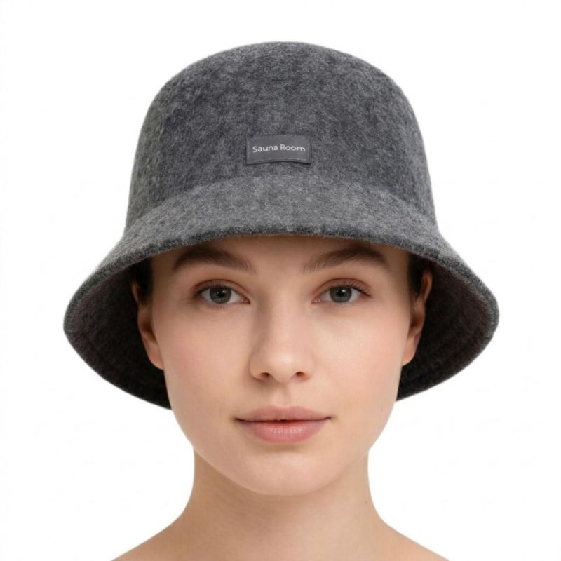 Gorro de sauna de lana ajustable unisex con banda absorbente transpirable
