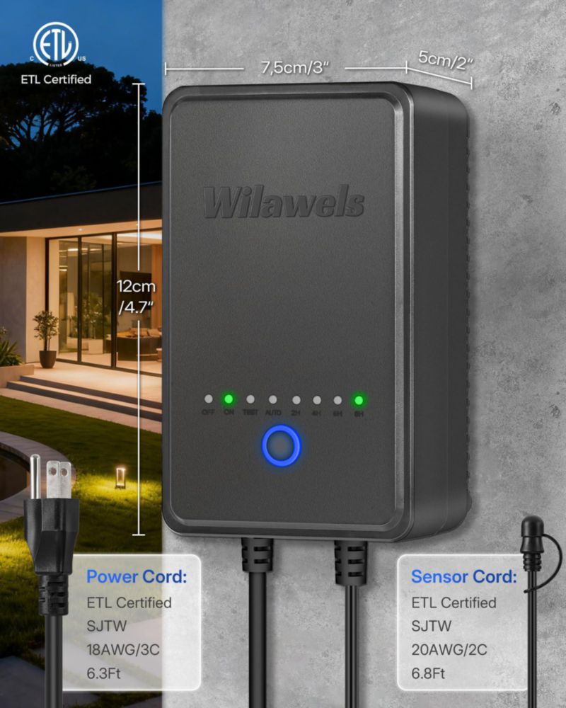 Transformador WILAWELS 120 W 120 V/12 V con temporizador resistente a la intemperie