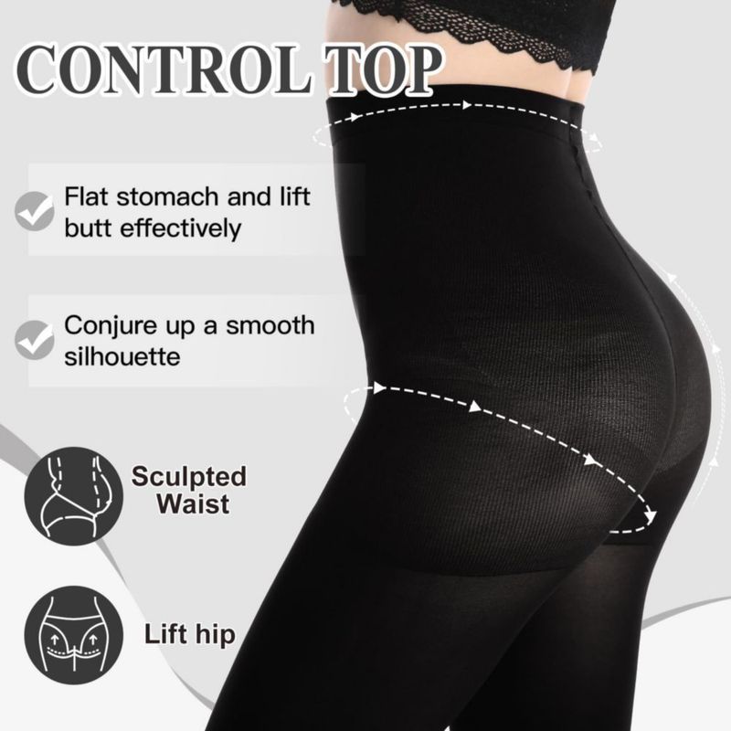 Pantimedias MANZI 70 Denier Control-Top (6 pares)