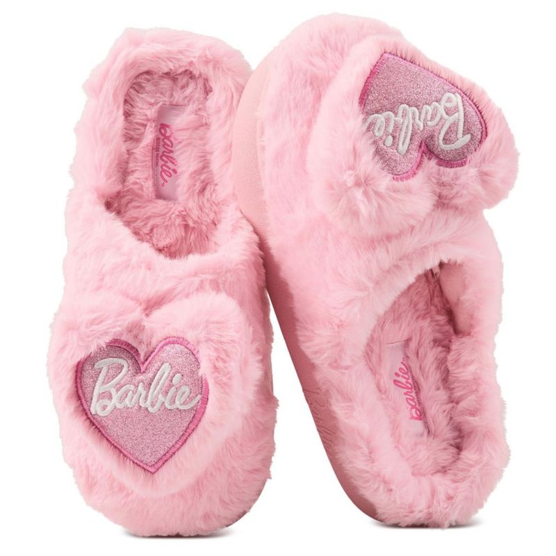 Barbie Mujeres Pantuflas de Peluche Suave para Interior y Exterior