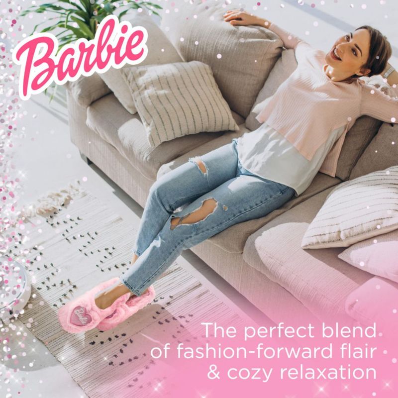 Barbie Mujeres Pantuflas de Peluche Suave para Interior y Exterior
