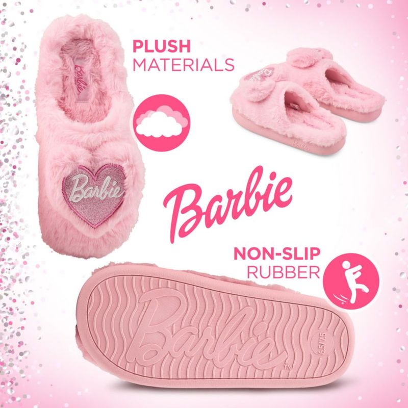 Barbie Mujeres Pantuflas de Peluche Suave para Interior y Exterior