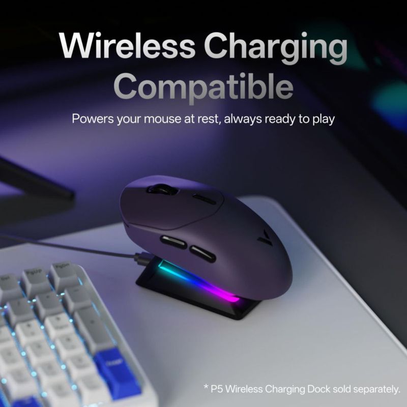 Ratón Gamer Rapoo VT2 Inalámbrico 53 g 8K 750 h de Batería