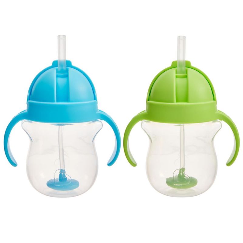 Vasos para Beber Munchkin Any Angle con Popote a Prueba de Derrames 200 mL Paquete de 2