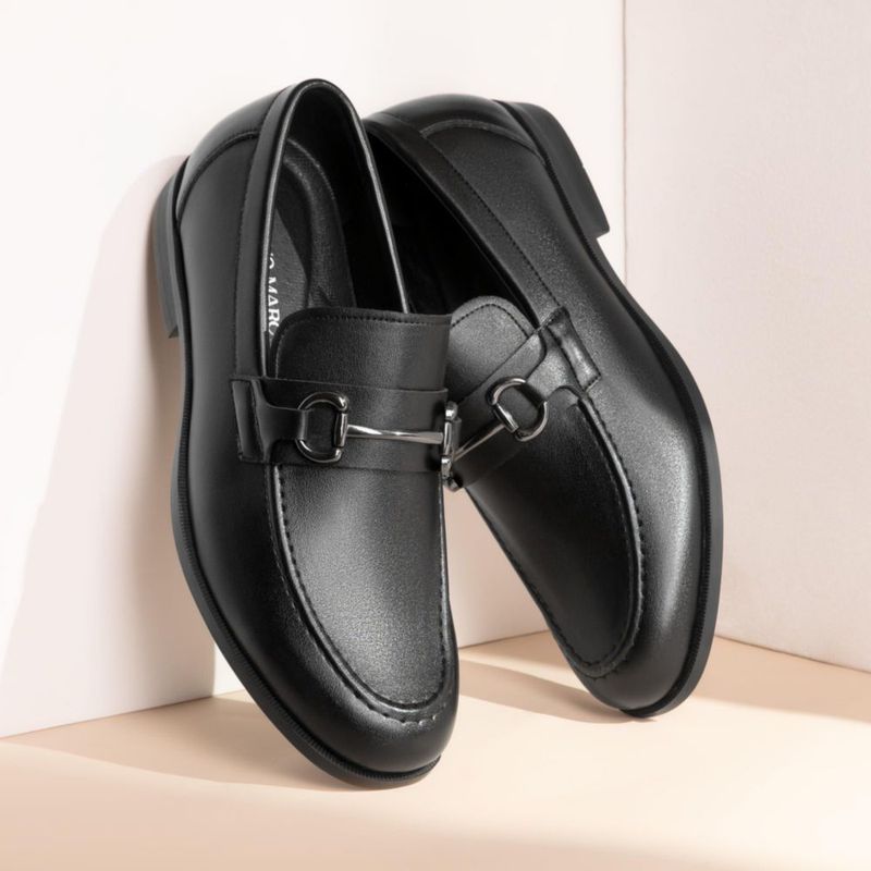 Mocasines formales sin cordones Bruno Marc 9.5 negro