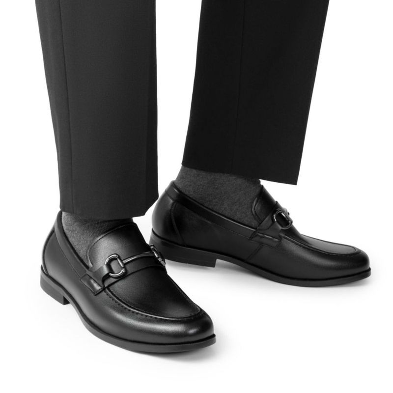Mocasines formales Bruno Marc 10 negro sin cordones