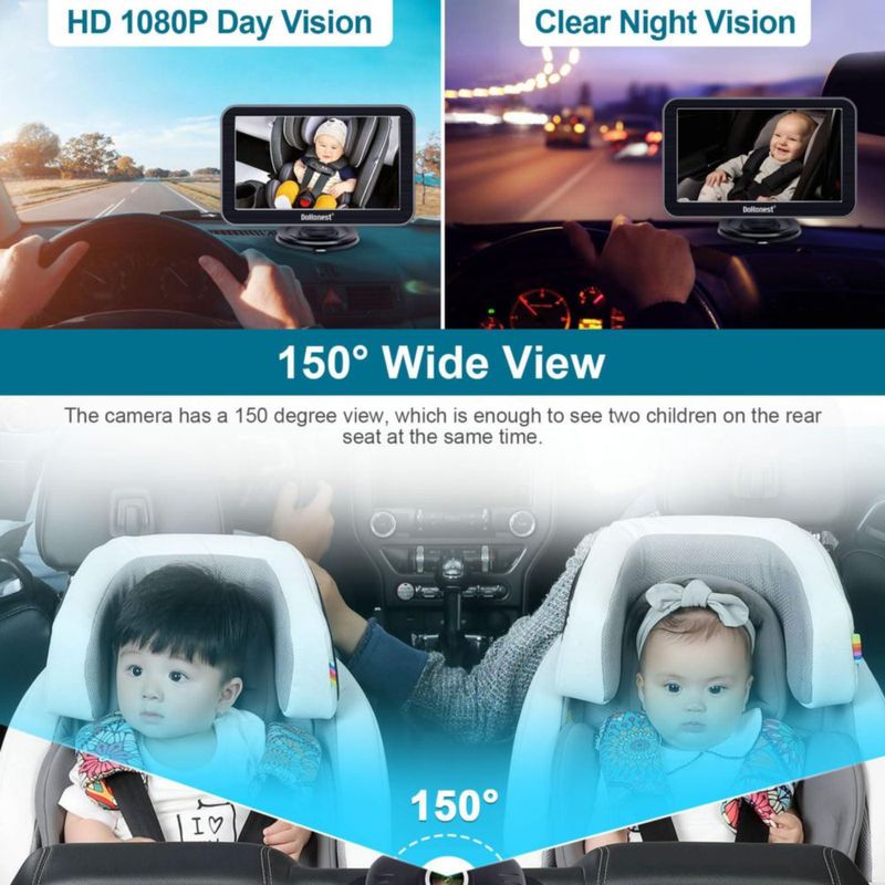Cámara de coche DoHonest V9 de 7 pulgadas HD 1080P orientada hacia atrás