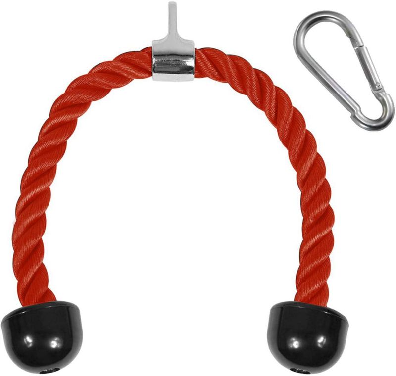 Cuerda para tríceps Yes4All de 91 cm roja con mosquetón