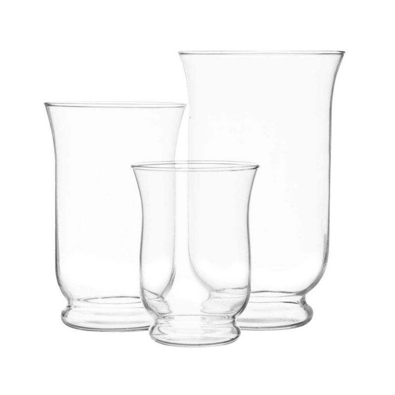 Juego de 3 jarrones transparentes Royal Imports 15 cm 20 cm y 24 cm