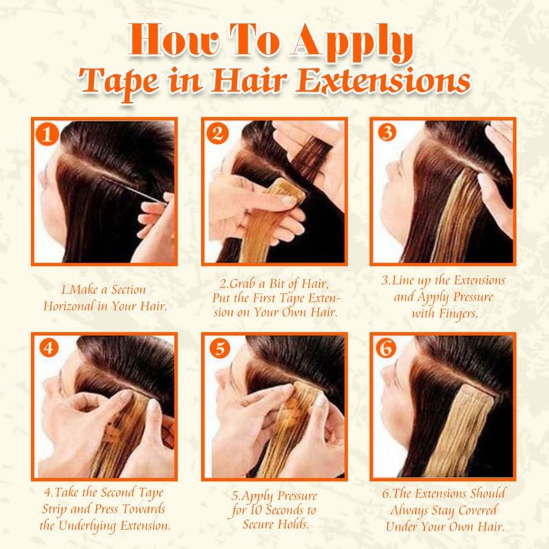 Extensiones de cabello Full Shine Tape en cabello humano de 22 cm 50 g