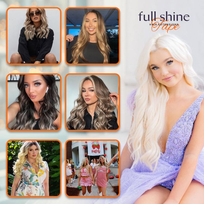 Extensiones de cabello Full Shine Tape en cabello humano de 22 cm 50 g