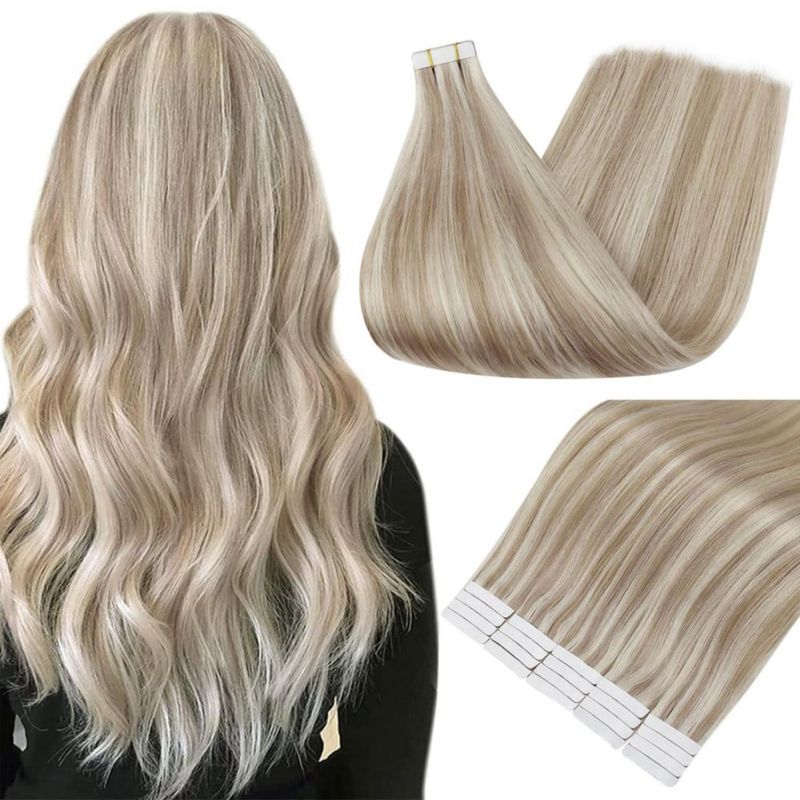 Extensiones de cabello Full Shine Tape en cabello humano de 22 cm 50 g