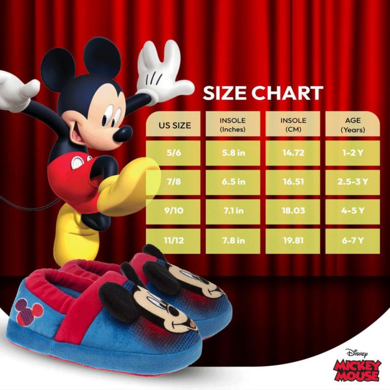 Pantufla Disney talla 5-6 azul/rojo de peluche